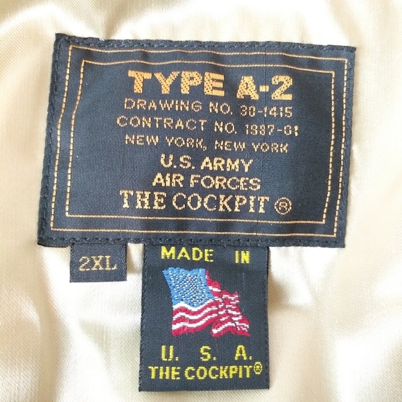 The Cockpit Type A-2 Hand Tanned Leather Men’s Bomber Jacket - Picture 6 of 15